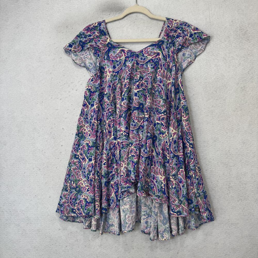 Matilda Jane Dress Womens Medium Multicolor Paisley Flutter Sleeve Swing Trapeze